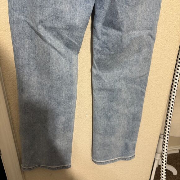 Patch Pockets Jeans blue denim distressed Y2K womens 26 cropped straight - Picture 4 of 7